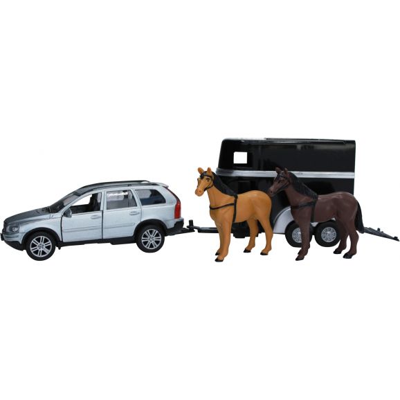 Leksaksbil Volvo XC90 med hästtrailer Kids Globe